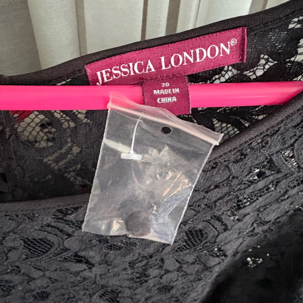 Jessica London Black Lace Long Sleeve Dress - Picture 2 of 5